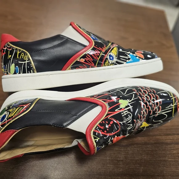 Christian Louboutin Men Slip On Masteralta Graffiti Size US 9 Black - Picture 5 of 7